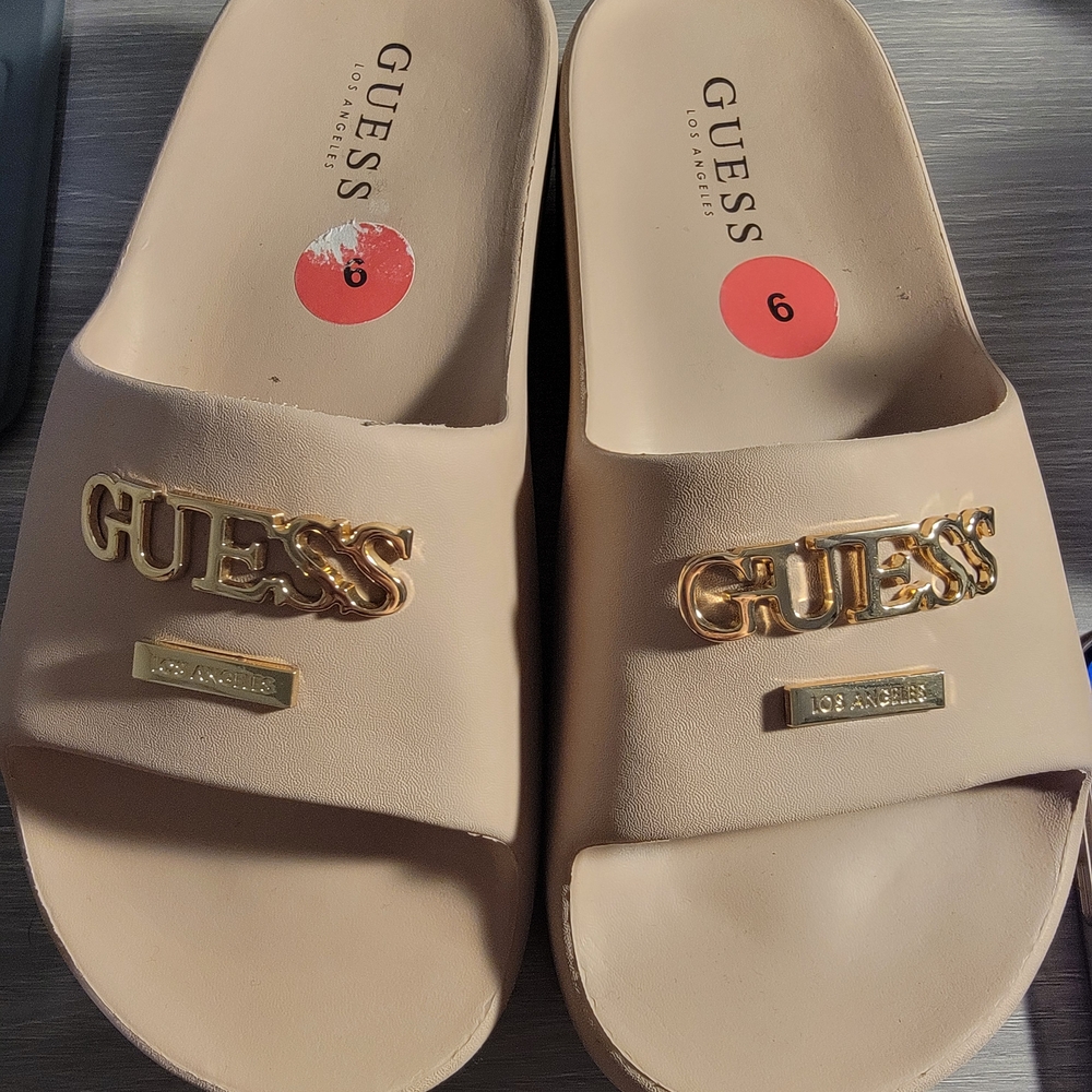 GUESS Beige Logo Mules